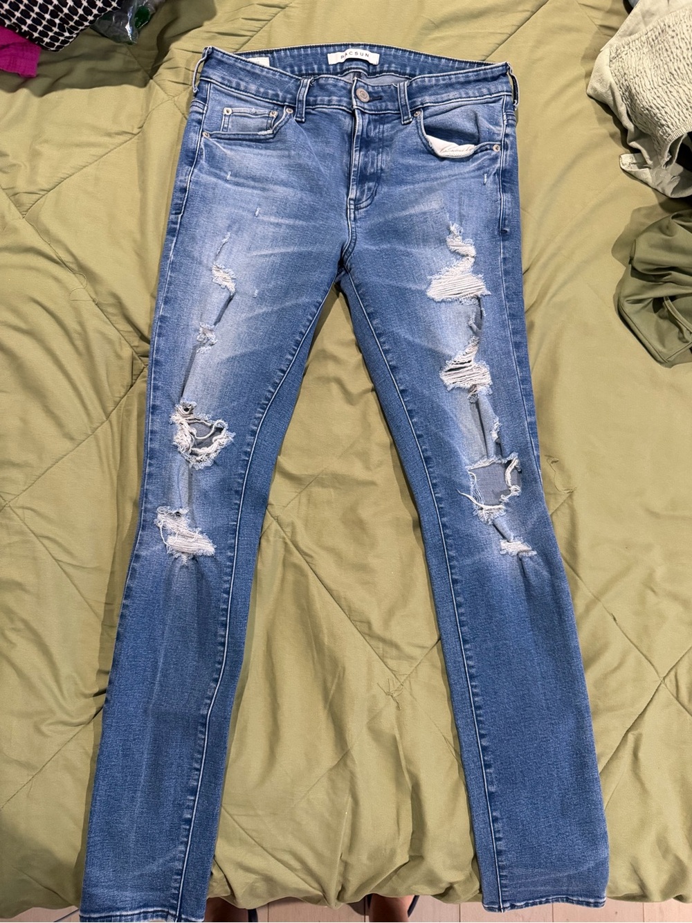 PacSun Blue Ripped Skinny Jeans